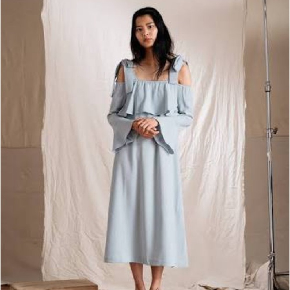 Ganni Light Blue Midi Dress